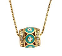 JQQJZLC 14K Collier pour les yeux diaboliques rempli d'or pour femmes hommes colorés