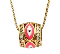 JQQJZLC 14K Collier pour les yeux diaboliques rempli d'or pour hommes et femmes, chanceux collier de collier de pendou de l'œil collant coloré.