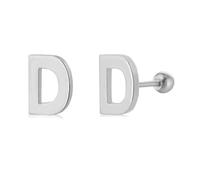 JQQJZLC 18g Tiny Boucles de Goujon initiales pour Femmes Filles 925 Argent Sterling 14k plaqués Or hypoallergénique Mignon Petit Alphabet Lettre Cartilage Tragus 3 mm Bille à Billes perçage Oreille
