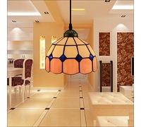 JQQJZLC 20 cm Tiffany Style Pendant Hanging Light, Vintage Mini Plafond Lighting Fixtures, 1-Light, Tache-vitrail Chandeliers for Halway Bedroom Living Room Dining Room [Classe A ++], 16 Made en Chine