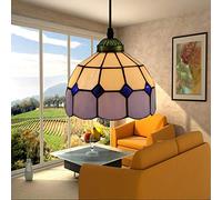 JQQJZLC 20 cm Tiffany Style Pendant Hanging Light, Vintage Mini Plafond Lighting Fixtures, 1-Light, Tache-vitrail Chandeliers for Halway Bedroom Living Room Dining Room [Classe A ++], 16 Made en