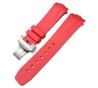 JQQJZLC 24 mm Nature noire Nature Soft Silicone Rubber Watch Band Ajustement pour Panerai PAM00111 / 441 Bracelet étanche à boucle de boucle