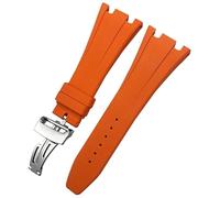 JQQJZLC 27 mm 28 mm Band de montre en caoutchouc pour Audumar ap Piguet Royal Oak Offshore Soft FKM Watch Strap Mens Bracelet