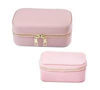 JQQJZLC 2pcs Boîte à Bijoux Boîte de Voyage Organisateur de Bijoux Portable Case pour Femmes Girls PU Bijoux pour Les Bracelets de Collier
