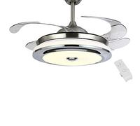 JQQJZLC 36inch / 42 Pouces de Lustre rétractable Ventilateur de Plafond LED Light Dimmable 3 Couleur/Vitesse LED Van de Plafond Invisible lumière Lampe à Fans Moderne avec télécommande pour Salle à