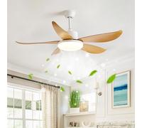 JQQJZLC 42 '' Ventilateur de Plafond Motor DC réversible, Lampe Moderne à télécommande à 6 Vitesses, Ventilateur de Plafond de Chambre à Coucher Lustre Dimmable Salon, Lampe à Fans de Plafond