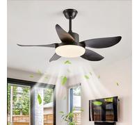 JQQJZLC 42 '' Ventilateur de Plafond Motor DC réversible, Lampe Moderne à télécommande à 6 Vitesses, Ventilateur de Plafond de Chambre à Coucher Lustre Dimmable Salon, Lampe à Fans de Plafond