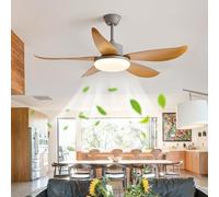 JQQJZLC 42 '' Ventilateur de Plafond Motor DC réversible, Lampe Moderne à télécommande à 6 Vitesses, Ventilateur de Plafond de Chambre à Coucher Lustre Dimmable Salon, Lampe à Fans de Plafond