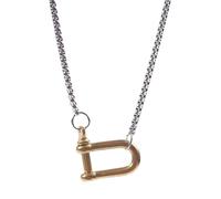 JQQJZLC 925 Collier en argent sterling pour hommes et femmes, collier pendentif classique, heureux, mignon, en forme de U, belle chaîne de collier de sabot à cheval