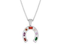 JQQJZLC 925 Collier en fer à cheval en argent sterling pour femmes hommes classiques collier pendentif mignon u forme de chanceux charme mignon mignon collier de chaîne