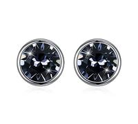 JQQJZLC 925 cristaux de boucles d'oreilles à goujon rondes pour femmes Gift accessoires de bijoux