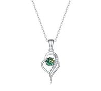 JQQJZLC Accessoires 1CT D Couleur Moissanite Pendentif Colliers pour Femmes, Coeur Jaune/Bleu/Rose Diamant Collier d'authenticité