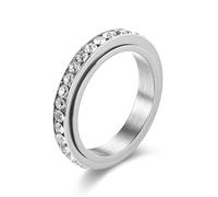 JQQJZLC Accessoires Anneaux Ring Jewellery Femmes Men 4 mm Anneaux rotatifs pour Les Femmes Men Crystal Anneaux Couple de Mariage Party