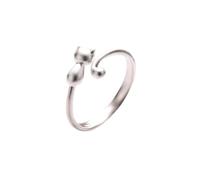 JQQJZLC Accessoires Chat Mignon Argent Couleur tempérament Sweet Wild personnalité n Femelle redimencable Ouverts Anneaux