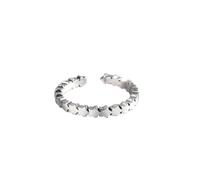 JQQJZLC Accessoires Retro Creative Stars Migne Thai Silver Sweet Silver Color Female Resizable Opening Ring for Women n Jewelry Party Gift