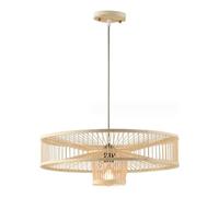JQQJZLC Assistes de Tissage en Bambou éclairage des Lampes suspendues en Asie du Sud-Est avec Porte-Tige Ouverte de la Canne à Tisser Ouverte de la Canne à Tisser Lampes de Restauration Créative
