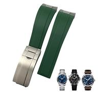 JQQJZLC Band de surveillance en caoutchouc de 20 mm pour IWC Mark Omega Seamaster 300 AT150 Metal Link Watch Band Curved End Sport Sprap