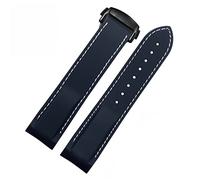 JQQJZLC Bande de montre en silicone de 20 mm 22 mm pour Omega Seamaster 007 Bracelet de sangle étanche au poignet avec boucle pliante (couleur: fermoir en or de 10 mm, taille: 22 mm)