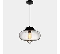 JQQJZLC Bar de Lampe de Plafond de l'industrie Vintage 1-Light Restaurage Avant Aisle Salon Café Chandelier Simple Couleur Fish Treark Verre Hanging Light (Hair Transparent Couleur Transparente) /