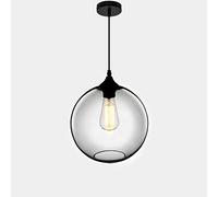 JQQJZLC Bar de Lampe de Plafond de l'industrie Vintage 1-Light Restaurage Avant Aisle Salon Café Chandelier Simple Couleur Fish Treark Verre Hanging Light (Hair Transparent Couleur Transparente)