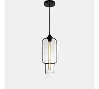 JQQJZLC Bar de Lampe de Plafond de l'industrie Vintage 1-Light Restaurage Avant Aisle Salon Café Chandelier Simple Couleur Fish Treark Verre Hanging Light (Hair Transparent Couleur Transparente)