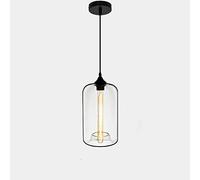 JQQJZLC Bar de Lampe de Plafond de l'industrie Vintage 1-Light Restaurage Avant Aisle Salon Café Chandelier Simple Couleur Fish Treark Verre Hanging Light (Hair Transparent Couleur Transparente)