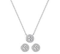 JQQJZLC Bijoux 925 Bijoux Ensemble pour Les Femmes - Boucles d'oreilles ajustées du Pendentif en Zircon Rond Brillant