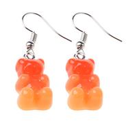JQQJZLC Bijoux pour Femmes 1 Paire Fashion Belle Couleur de Bonbon Dessin animé Gummy Bear Resin Sangle Drop S Women's Bijoux