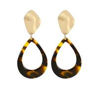 JQQJZLC Bijoux pour Femmes Boucles d'oreilles en Argent des Femmes, en Alliage Acrylique Acrylique Acide Tortue à la Feuille de Feuilles d'oreilles exquise à la Mode pour la Plage