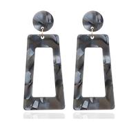 JQQJZLC Bijoux pour Femmes Boucles d'oreilles en Argent pour Femmes, E514 Boucles d'oreilles en résine Acrylique de Bijoux en résine Acrylique pour Femmes Geométrie Square en Tortue-Oreilles