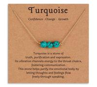 JQQJZLC Bijoux pour femmes plaqué d'or, guérison des cristaux naturels faits à la main | Black Tourmaline, Moonstone, turquoise, péridot, curelien, citrine, quartz rose, pendentifs