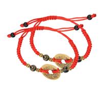 JQQJZLC Bijoux pour Filles 2pcs Bracelets à Corde Rouge ajusté avec pièces Traditionnelles Conception tressée Femmes Chic Protection Bijoux pour Usure Quotidienne et Accessoires d'occasions