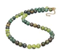 JQQJZLC Bijoux Rond perlé gemmstone Boho s for Women, Natural Cerise Jasper Stone Perle Tour de Poulain, Mode Femme Bijoux coloré 18inch Bijoux pour Filles