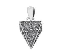 JQQJZLC Bijoux S925 Dragon Vert Sterling, Tigre Blanc, Zhuque et Xuanwu Pyramid Pendant, Chiellier de Collier Pendentif personnalisé pour Les Filles pour Les Filles
