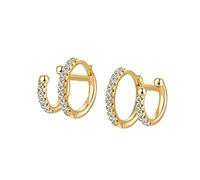 JQQJZLC Boucles d'oreilles à Boucles d'oreille à Oreille à Double Zircon pour Femmes sans Boucle d'oreille perçante