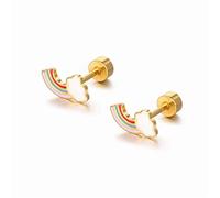 JQQJZLC Boucles d'oreilles Arc-en-Ciel en Titane 18G pour Femmes en Acier Inoxydable Minuscule Nuage Cartilage Tragus vis Post-perçage Oreille Sensible