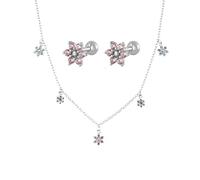 JQQJZLC Boucles d'oreilles Bijoux 925 Ensemble de Collier - Boucles d'oreilles étoiles de Pendentif étoiles zircone Collier de joaillerie, Ensemble de Bijoux Faits à la Main