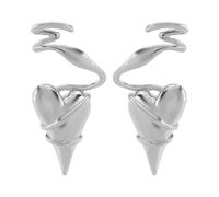 JQQJZLC Boucles d'oreilles enveloppées de cœur enveloppés pour Femmes Unique Épine au Coeur de charmes Drop Drop bordez la Boucle d'oreille Halloween Birthday Party Bijoux