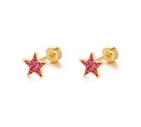 JQQJZLC Boucles d'oreilles étoiles en Titane 18G pour Femmes 14 carats en Acier Inoxydable plaqué Hypoallergénique Mignon Paillettes minuscules Cartouches Cartilage Tragus vis Post-Piercing