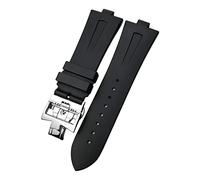 JQQJZLC Bracelet de montre de rechange en caoutchouc et silicone pour montre Vacheron Constantin Overseas 25 mm x 8 mm - Noir et bleu (RS006), 25mm x 8mm