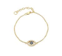 JQQJZLC Bracelet Luxury Blue Zircon Stone Eyes Bracelets For Women Jewelry Gold/Silver Chain Bracelets Sterling Silver Bracelet