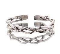 JQQJZLC Bracelet Stamp Bracelets Trendy Hip Hop Rock Rock Simple Hollow Twist Lignes Design Bangles Party Bijoux