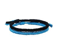 JQQJZLC Cadeau Bracelet tressé, Ensemble de 2 Bracelet d'amitié tibétain à la Main Bracelet Noir et Bleu Bracelets ajusté Charme