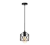 JQQJZLC Cage rétro Pendant la lumière, Lampe de Plafond de Ferme réglable à la Hauteur pour Cuisine, Mini métal Industriel Pendant la Lampe, lustres de Pendentif géométriques