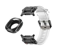 JQQJZLC Caisse métallique Sobrave FluorUbber pour Samsung Galaxy Watch 7 Ultra 47 mm de couverture de boîtier de protection en métal Bracelet sport pour Galaxy Ultra 47 mm FKM Watchbands