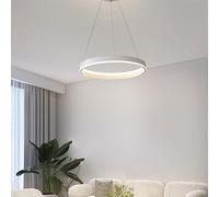 JQQJZLC Cercle de Lustre à LED LED Pendant LUMINE Aluminium et Lampe Suspendue en Silicone Éclairage intérieur Simple Dimmable 3000-6500K Éclairage adapté à la Chambre à Coucher de la Cuisine