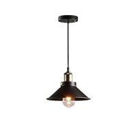 JQQJZLC Chandelier Creative Retro Retro Single Head Suspension Lampe Black Metal Pendor Light Light Decorative Iron Restaurant Droplight E27 Loft American Chandelier (14,1 Pouces)