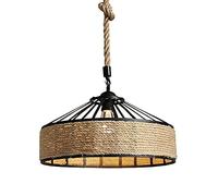 JQQJZLC Chandelier de Corde de Chanvre Chandelier en Fer forgé Lustre Moderne Minimaliste rétro Industriel Lustre décoration Country Restaurant Restaurant Bar de Table de Jeu d'éclairage, 50
