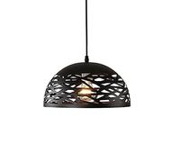 JQQJZLC Chandelier de Fer en métal Industriel rétro européen E27 Vintage Creux Semi-Cercle Noir Pendant léger ménage Salon Curseur de Restauration Bar Villa Lampe de Plafond décorative intéressante