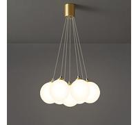 JQQJZLC Chandelier de Globe en Verre Moderne pour Chambre à Coucher en Laiton Antique en Laiton Boule de Lait de Boule de Lait pour Salon